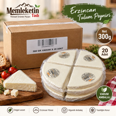 20 Adet Net 300g Vakum Dilim Bidon Tulum Peyniri 