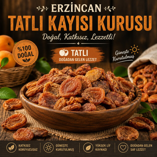 1kg Tatlı Kayısı Kurusu